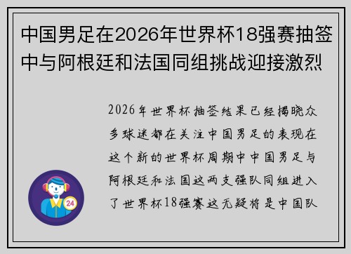 中国男足在2026年世界杯18强赛抽签中与阿根廷和法国同组挑战迎接激烈竞争